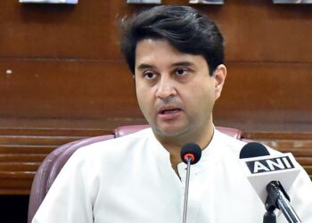 The Union Minister for Civil Aviation, Shri Jyotiraditya M. Scindia addressing the Press Conference to announce the India's First-Ever Aero Sports Policy, in New Delhi on June 7, 2022.