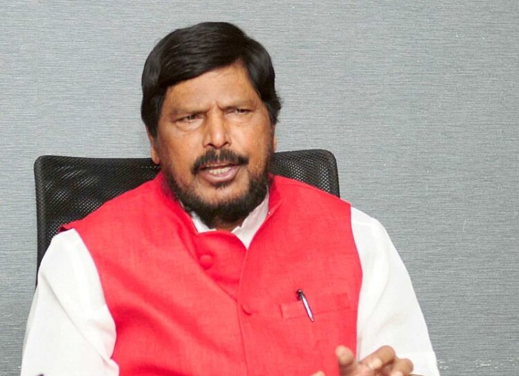 The Minister of State for Social Justice & Empowerment, Shri Ramdas Athawale addressing a press conference, in New Delhi on November 24, 2017.