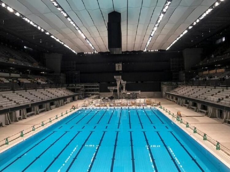 An interior view of Tokyo Aquatics Centre, the venue for Tokyo 2020 Olympic and Paralympic Games swimming and diving events, in Tokyo, Japan, November 21, 2019.  REUTERS/Jack Tarrant
