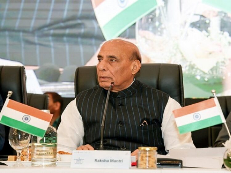 Bengaluru, Feb 14 (ANI): The Union Minister for Defence, Rajnath Singh hosting the Defence Ministers’ Conclave on the sidelines of Aero India 2023, in Bengaluru on Tuesday. (ANI Photo)