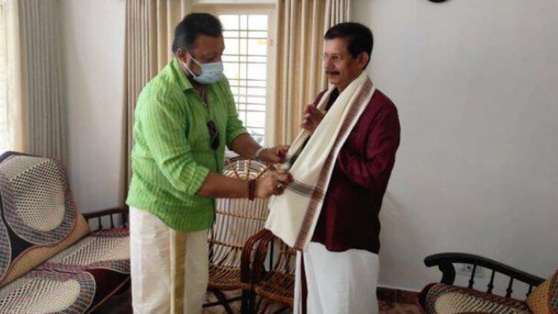 BJP Leader And Actor Suresh Gopi Visits Professor TJ Joseph At Home