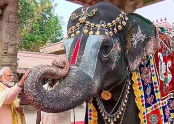 PM Modi offers prayers at Sri Ranganathaswamy Temple at Srirangam, in Tiruchirappalli district