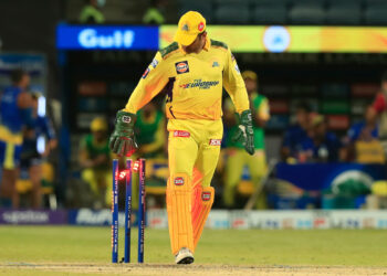 MS Dhoni captain of Chennai Superkings celebrate the victory during match 46 of the TATA Indian Premier League 2022 (IPL season 15) between the Sunrisers Hyderabad and the Chennai Superkings held at the MCA International Stadium in Pune on the 1st May 2022

Photo by Pankaj Nangia / Sportzpics for IPL
